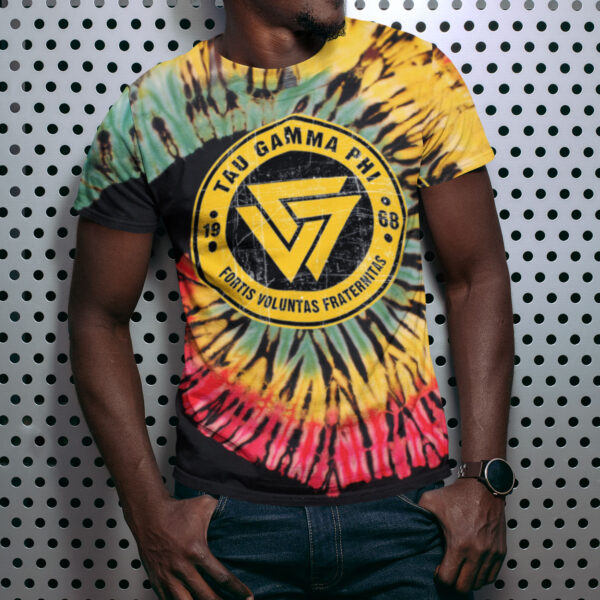 TAU GAMMA Color Spiral Reverse Tie Dye T-shirt