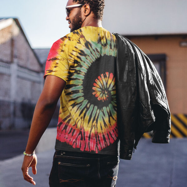 TAU GAMMA Color Spiral Reverse Tie Dye T-shirt - Image 4
