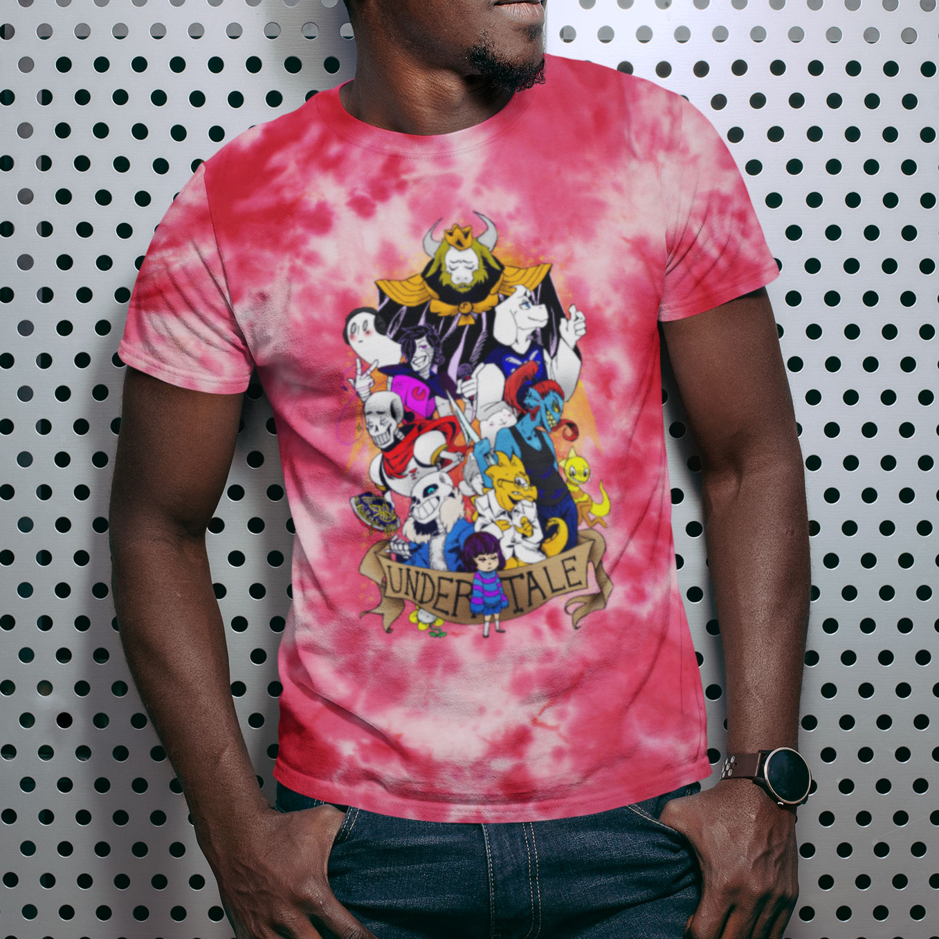 Undertale Red Crumple Tie Dye T shirt JJ Apparel blair-tesorobybhavika