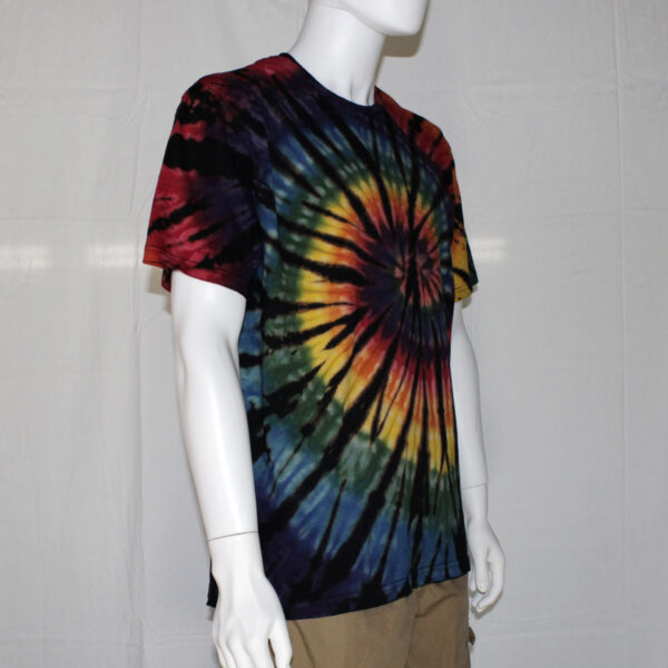 Reverse tie dye spiral rainbow t-shirt - Image 2