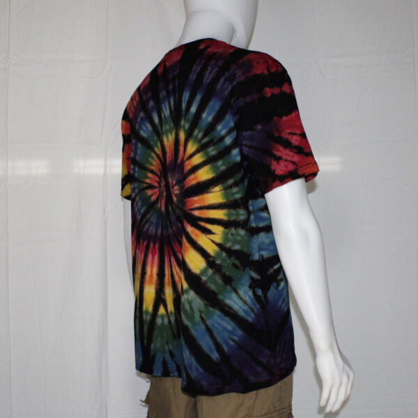 Reverse tie dye spiral rainbow t-shirt - Image 3